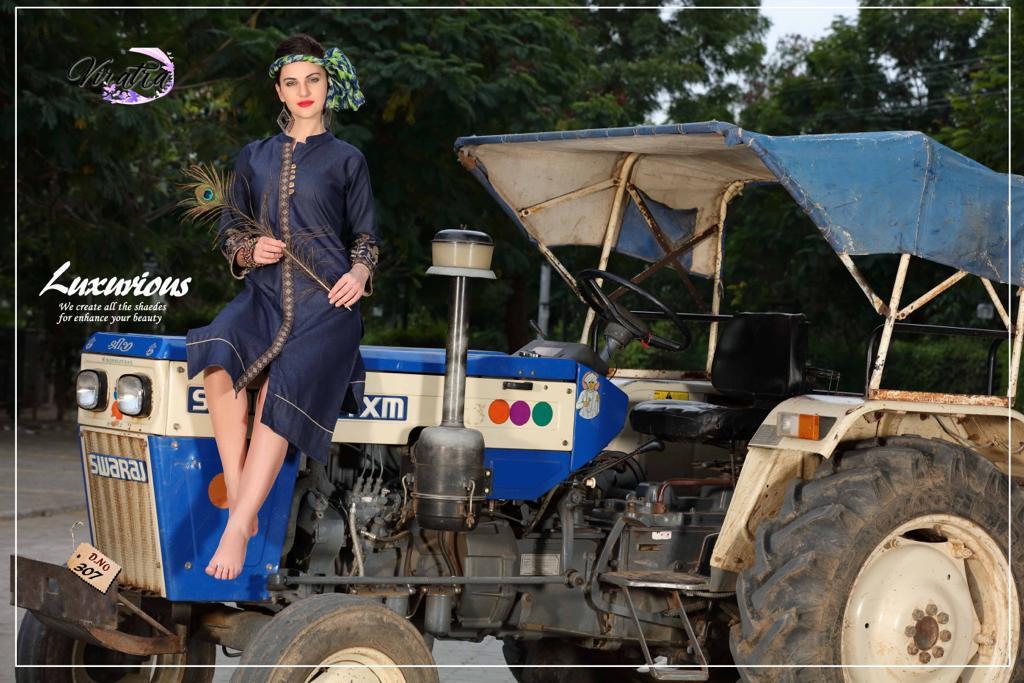 Denim Fabric Fancy Kurti