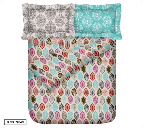 Decorative Bedsheet - 100% Pure Cotton, 245cm X 225cm Double Size, 240 Thread Count, Includes 2 Pillow Covers, Washable Plain Dyed Design