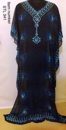 डिजिटन प्रिंट साटन काफ्तान आयु समूह: वयस्क