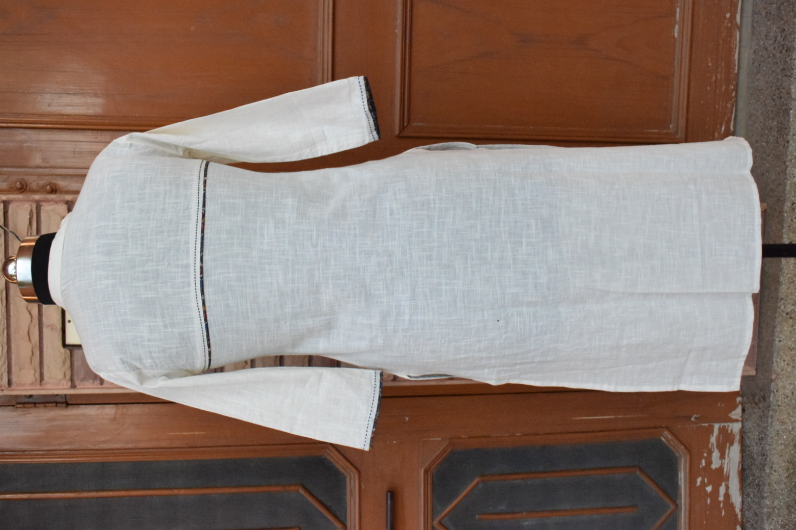 White Kurtis - Cotton, 44 Inches, Relaxed Fit, Elegant Mandarin Neck, Three-quarter Sleeves | Floral Embroidery, Comfortable Fabric, Stylish Look, Unique Embroidery