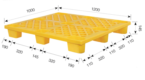 All Plastic Pallet With 9 Legs And Grid Deck