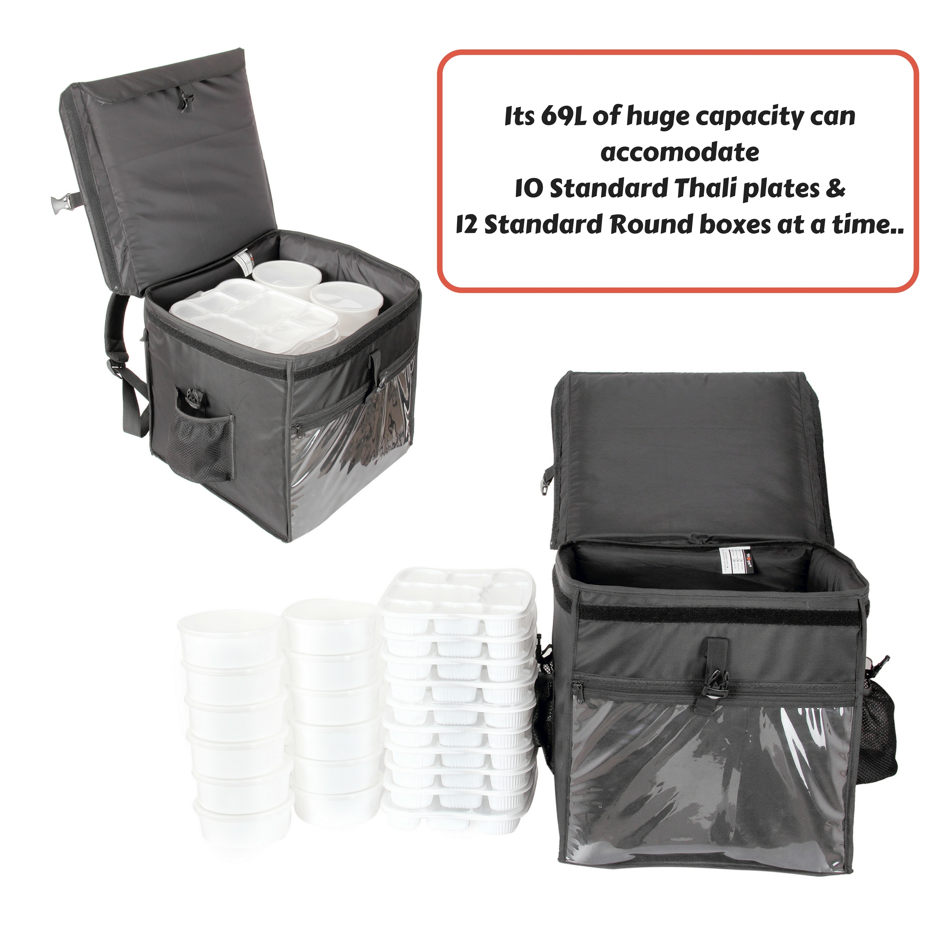 Meal Delivery Back Pack Capacity: 67 Kg/hr