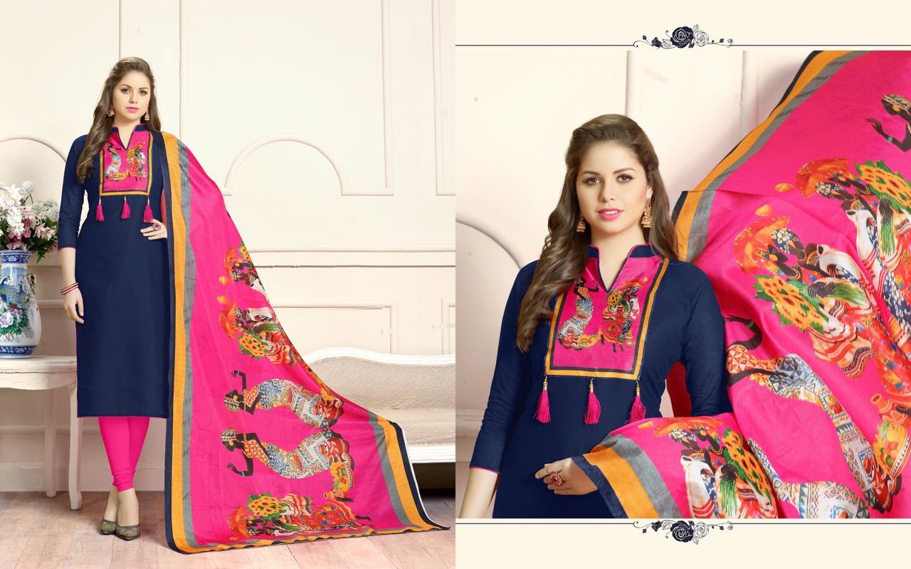 Slub Cotton Fabric With Work