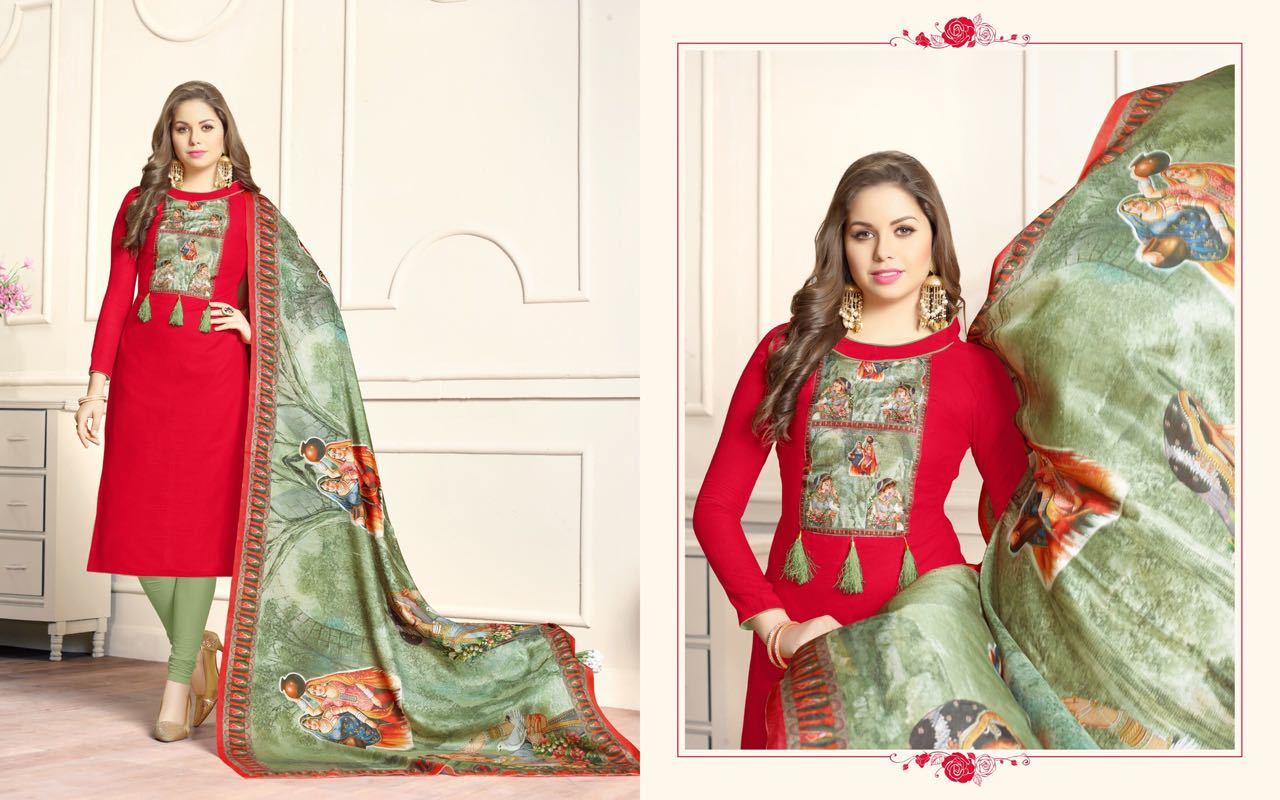 Slub Cotton Fabric With Work