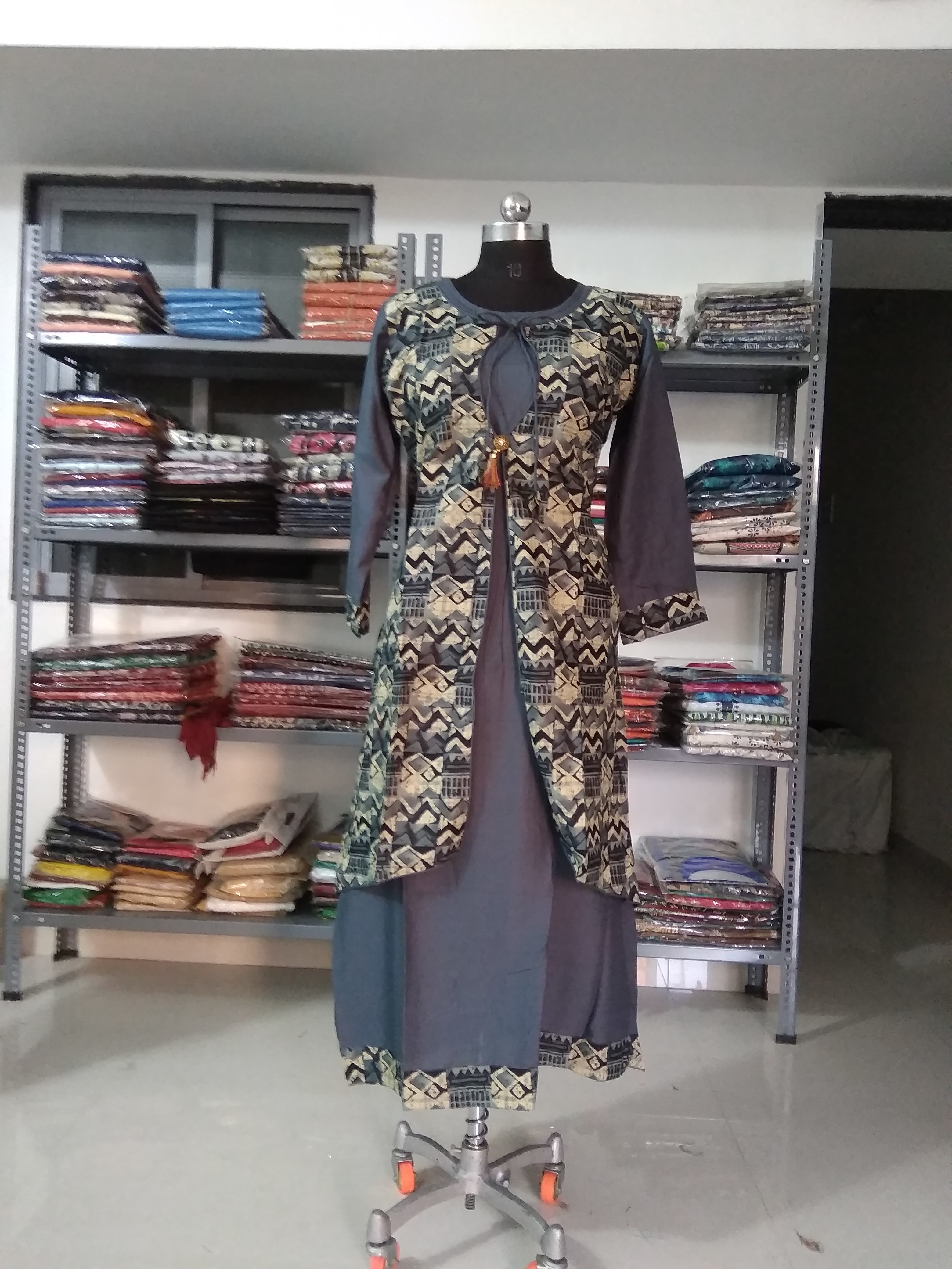 Printed Rayon Kurti - Rayon Fabric, Size 40, Length 50 Inches, Color Green, 3/4 Sleeves | Modern Style, Plain & Printed, Washable, Casual & Party Wear