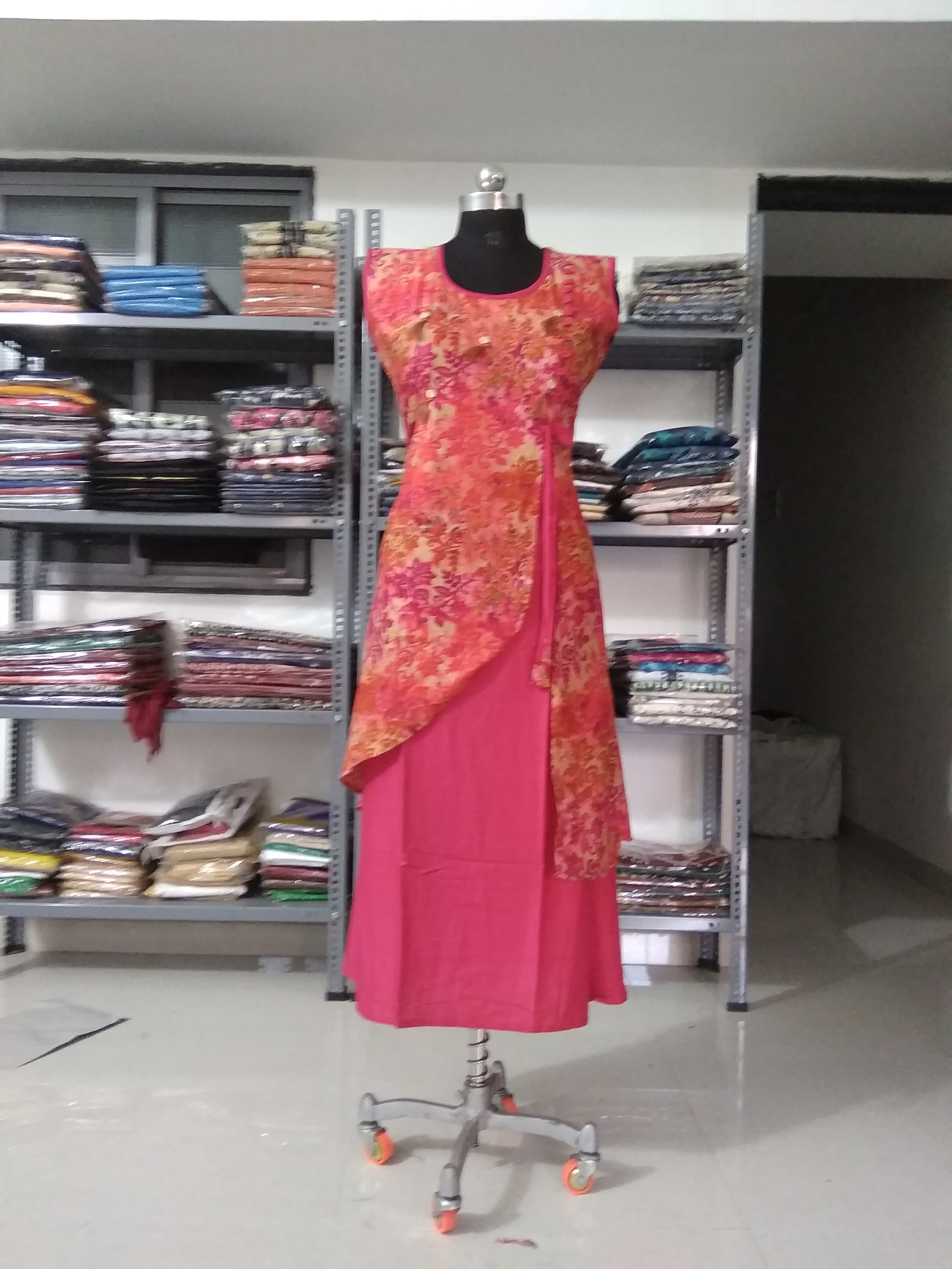 Sky Blue Printed Plain Kurti