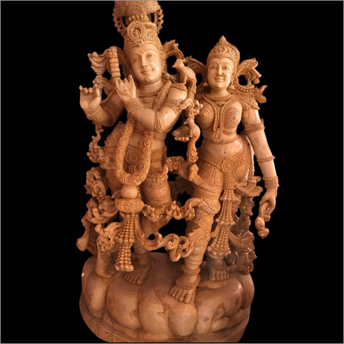 Wooden Radha Statue