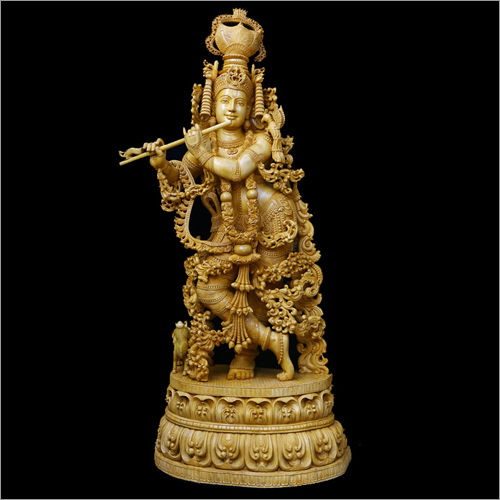 Wooden Krishna Statue