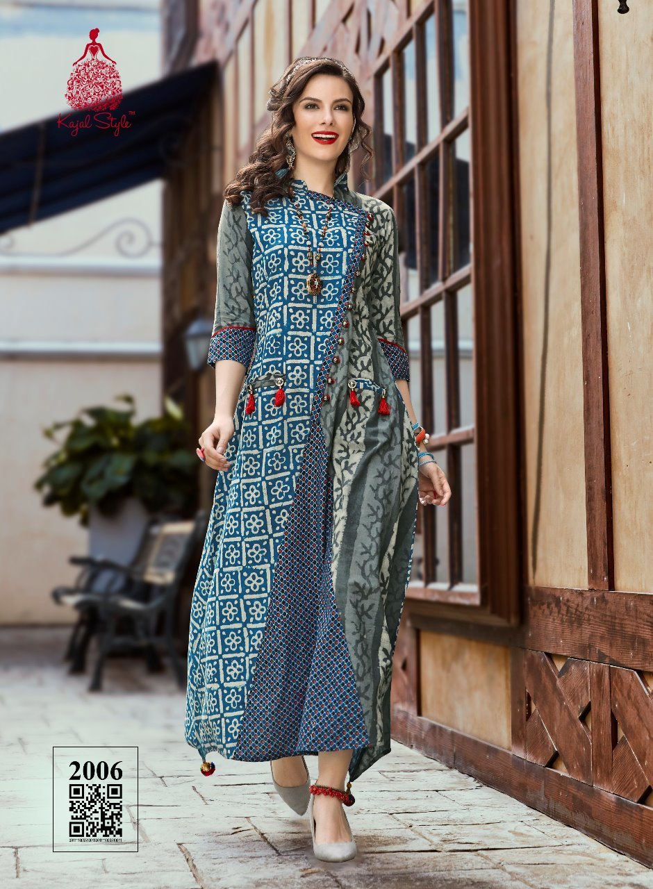 Rayon Long Kurtis - Printed Rayon Fabric, Customized Sizes Available, Vibrant Red Color | 3/4 Sleeve Traditional Style For Girls, Suitable For All Seasons