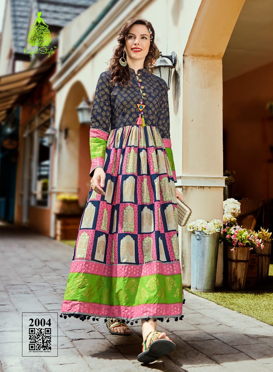 Rayon Long Kurtis - Printed Rayon Fabric, Customized Sizes Available, Vibrant Red Color | 3/4 Sleeve Traditional Style For Girls, Suitable For All Seasons