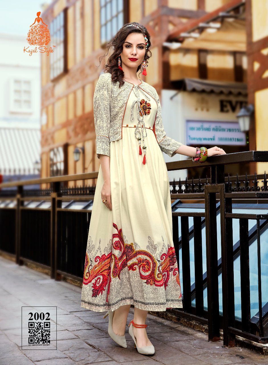 Rayon Long Kurtis - Printed Rayon Fabric, Customized Sizes Available, Vibrant Red Color | 3/4 Sleeve Traditional Style For Girls, Suitable For All Seasons