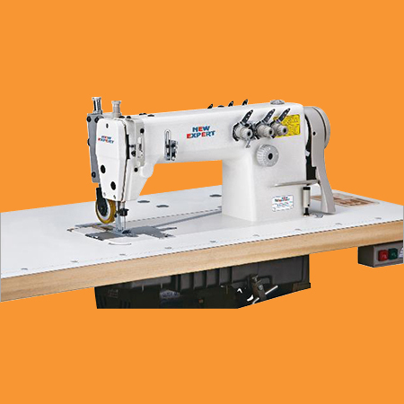 White Three Needle Double Chain Stitch Sewing Machine