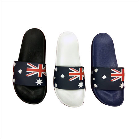 Black White & Blue Slippers