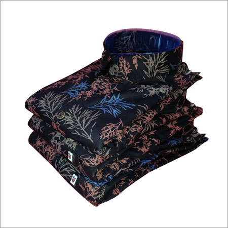 Mens Shirt - Cotton Material, Sizes S-XL, Black Color, Printed Pattern | Quick Dry Feature for Summer Wear