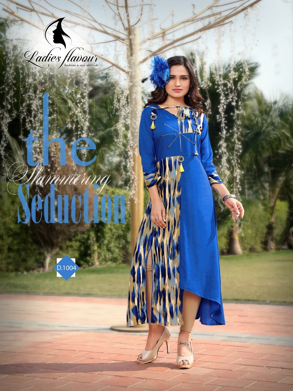 Yellow And Black Rayon Long Kurtis