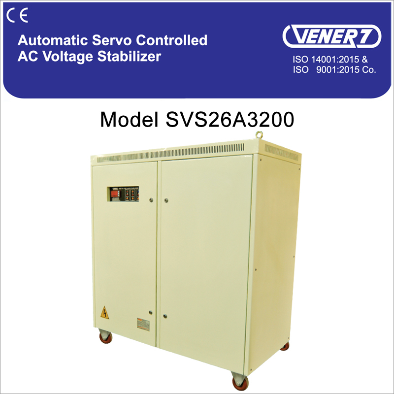 200Kva 400V स्वचालित सर्वो नियंत्रित एयर कूल्ड वोल्टेज स्टेबलाइजर वारंटी: 12 महीने
