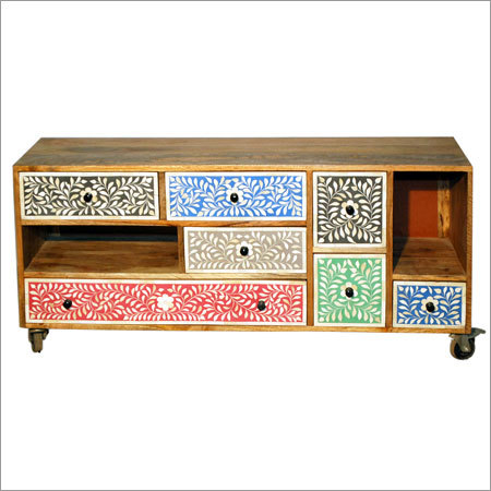 Wood Wooden 7 Drawer Plazma