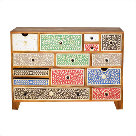 Wood Wooden 14 Drawer Chest