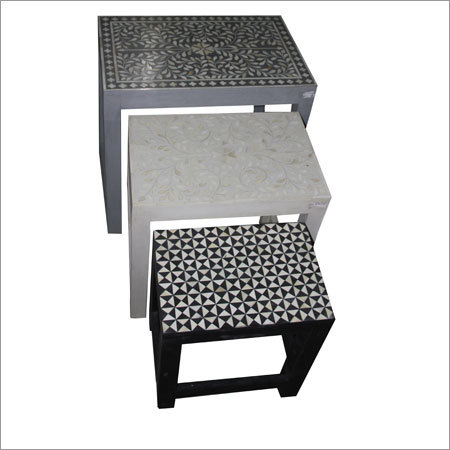 Wood Wooden Stool Set Of 3