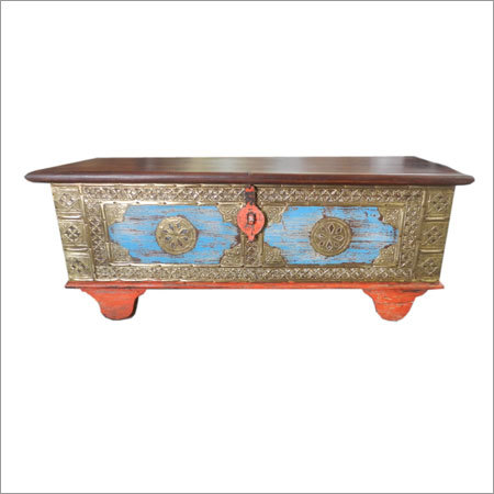 Reclaimed Wood Brass Trunk