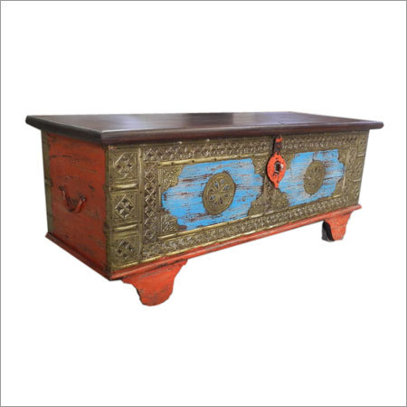 Reclaimed Wood Brass Trunk