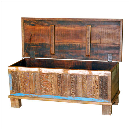 Wood Carved Reclaimed Wooden Box
