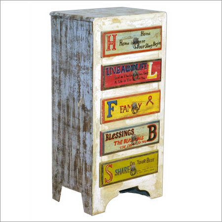 Wood Wooden 5 Drawer Chest