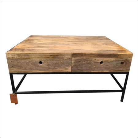 Wood Wooden 2 Drawer Coffee Table
