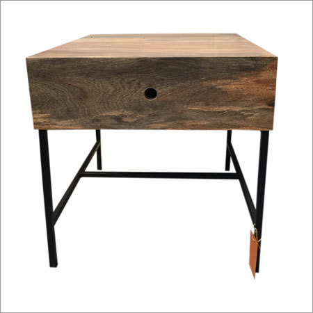 Wood Wooden 1 Drawer Side Table