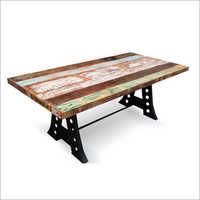  औद्योगिक पुनर्निर्मित लकड़ी खाने की मेज 