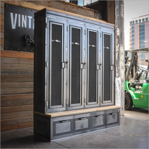 Painted Antique Industrial Almirah