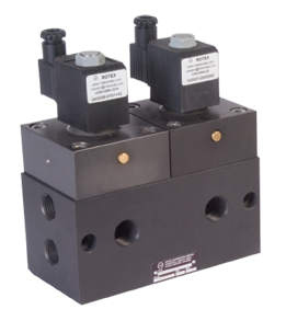 5/3 सेंटर एग्जॉस्ट/प्रेशराइज्ड, पॉपपेट सोलनॉइड वाल्व