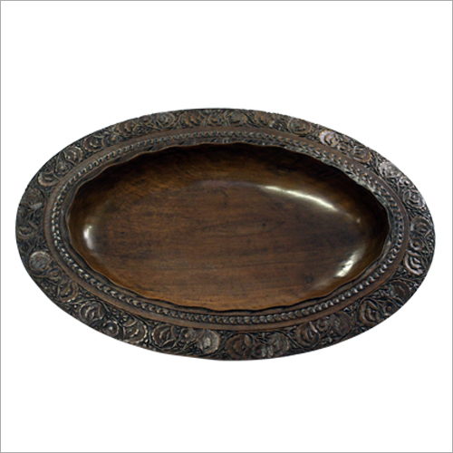 सजावटी लकड़ी की नक्काशीदार फल कटोरी