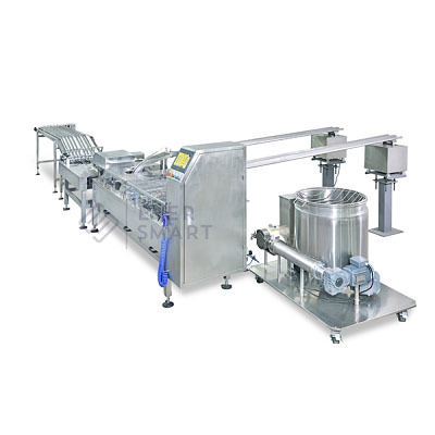 Double Lane Biscuit Sandwiching Machine - Stainless Steel, 4600 Mm, Silver | 1600 Biscuits Per Minute, Automatic Feed Recovery, 10-inch Hmi, Easy Maintenance