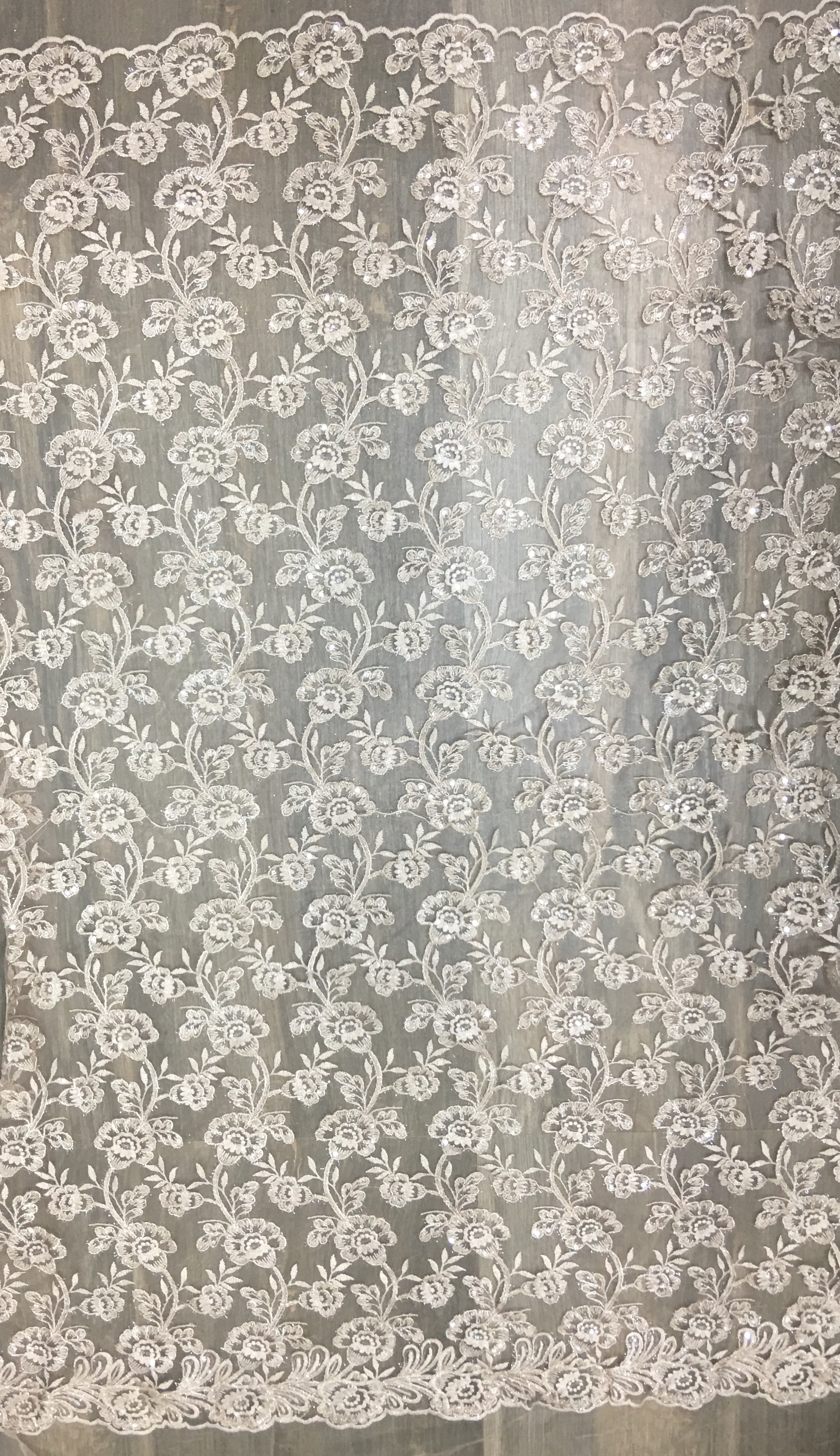 Designer Embroidered Net Fabric