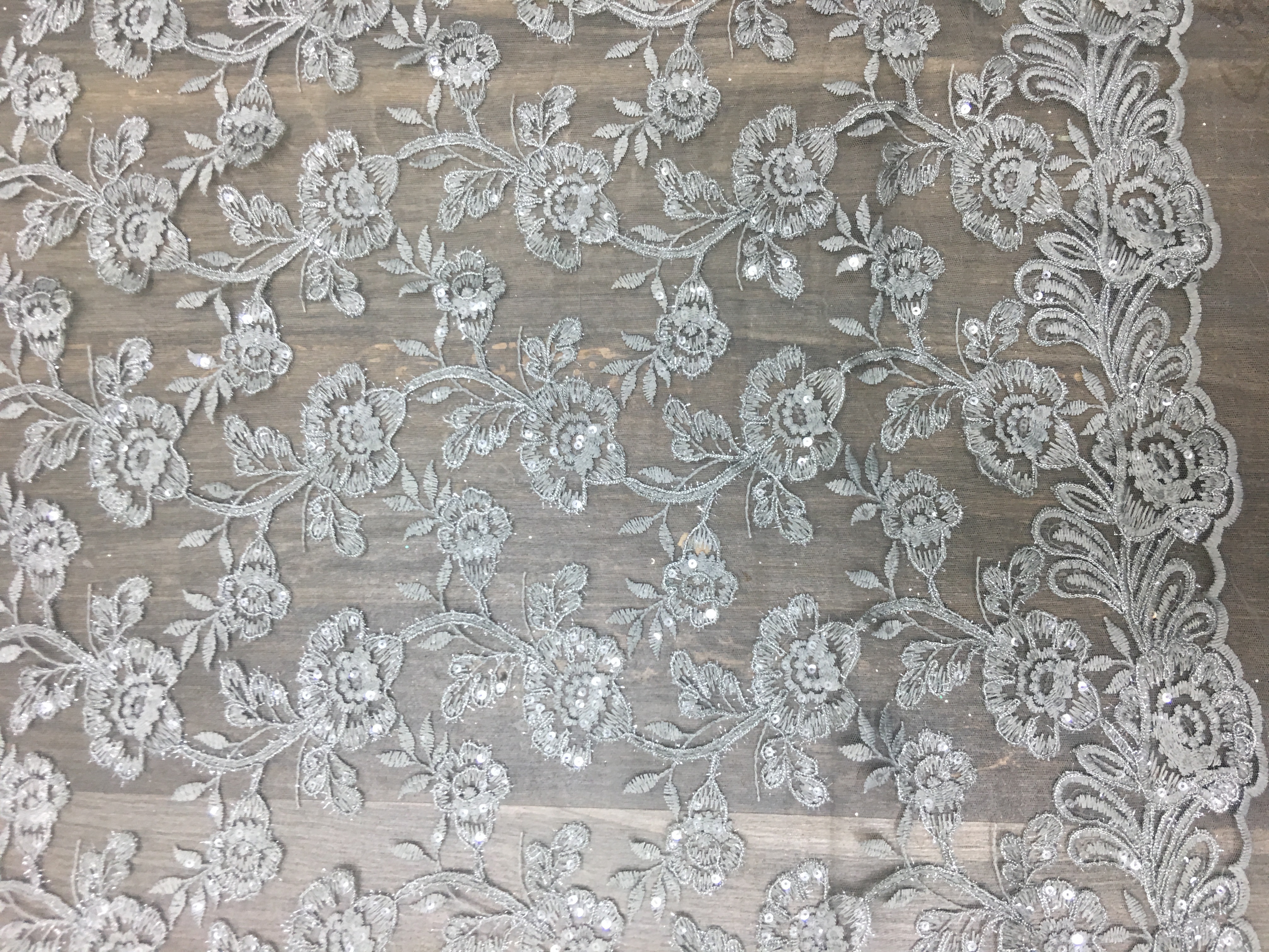 Designer Embroidered Net Fabric
