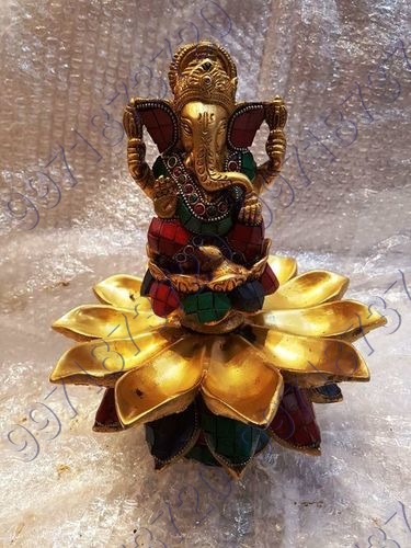 Brass Lamp - 10 Inches, 4.5 KG | Gold Polished Finish, Traditional Style