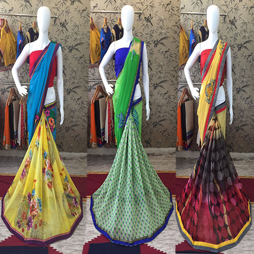 Embroidered Georgette Fancy Designer Saree
