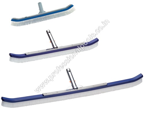 Swimming Pool Wall Brush - Stainless Steel, Blue & Silver , Effective Pool Wall Cleaning Tool for Shining Surfaces
