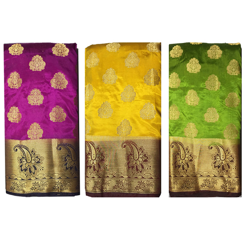 सिल्क डिजाइनर गोल्डन वर्क साड़ी