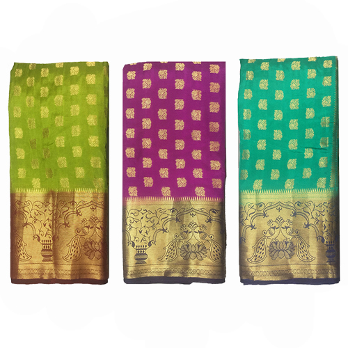 सिल्क डिजाइनर गोल्डन वर्क साड़ी