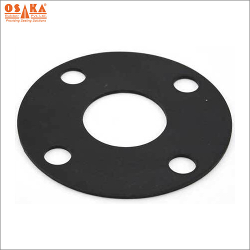 Neoprene Gaskets - Standard Size, Black Round Gasket with 4 Holes | High Pressure Oil and Petroleum Media Usage, Reinforced with Nylon Plies for Stability and Creep Reduction