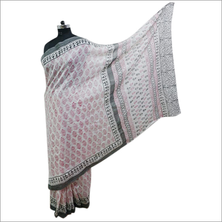 देवियों चंदेरी मुद्रित साड़ी