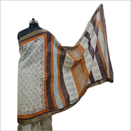 Ladies Sanganeri Printed Saree - Cotton Material, Multicolor Design | Perfect for Rainy, Spring, Summer, and Winter Seasons