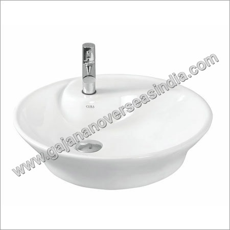 Round Wash Basin - Ceramic, White, One Piece, Wall Mounted | Elegant Design, Easy to Clean, Attractive Modern Aesthetic