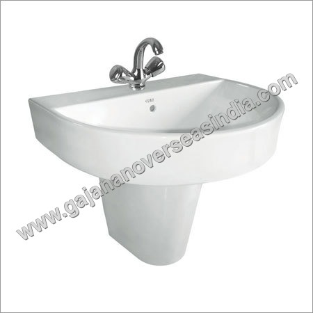 White Half Pedestal Wash Basin