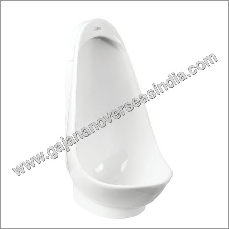Bathroom Urinal - Ceramic, Wall Mounted, Round Shape, White Color | Space-Saving Design, Water-Based & Waterless Options, Plastic Mesh Guard
