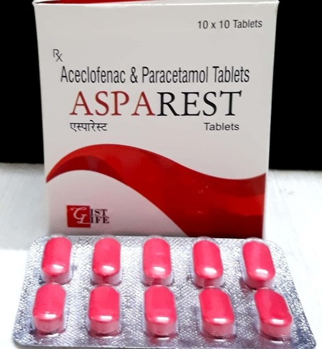 Aceclofenac & Paracetamol Tablets - 100mg Aceclofenac And 325mg Paracetamol , Solid Dosage For Adults And Children Above 12 Years