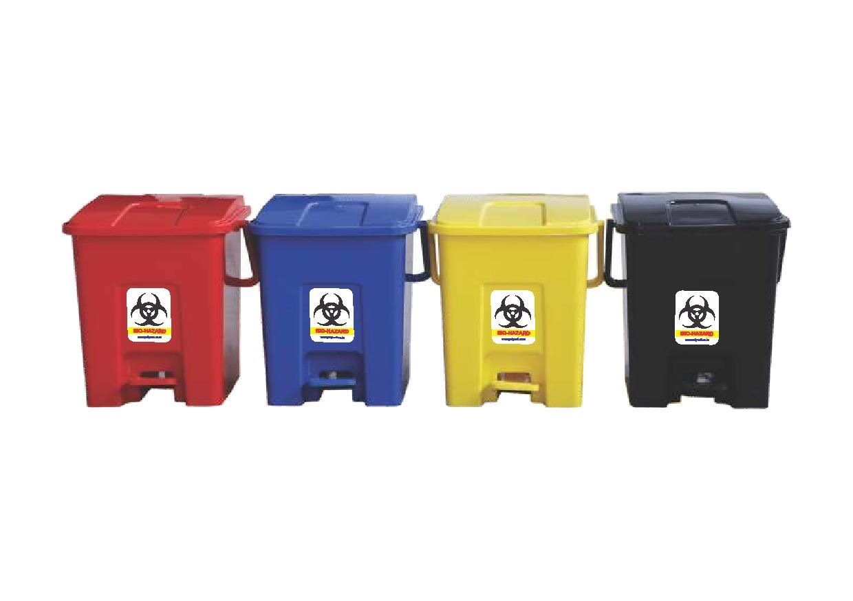 Bio Medical Waste Bins - Plastic Material, 4 Feet Size, Color Coded In Red And Yellow - Corrosion Resistant, Reliable And Durable, Sturdy Design