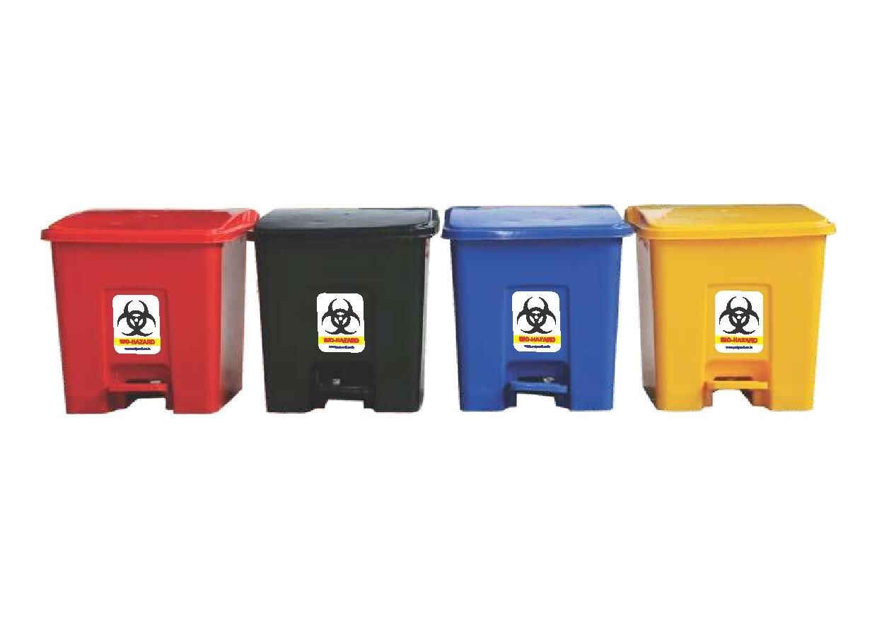 Bio Medical Waste Bins - Plastic Material, 4 Feet Size, Color Coded In Red And Yellow - Corrosion Resistant, Reliable And Durable, Sturdy Design
